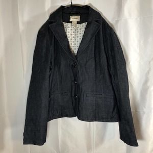 L.L. Bean Blazer Jacket 12 Petite Navy Blue
